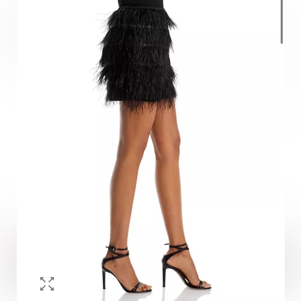 Lucy Paris Black Feather Mini Skirt NWT XS - Picture 3 of 7